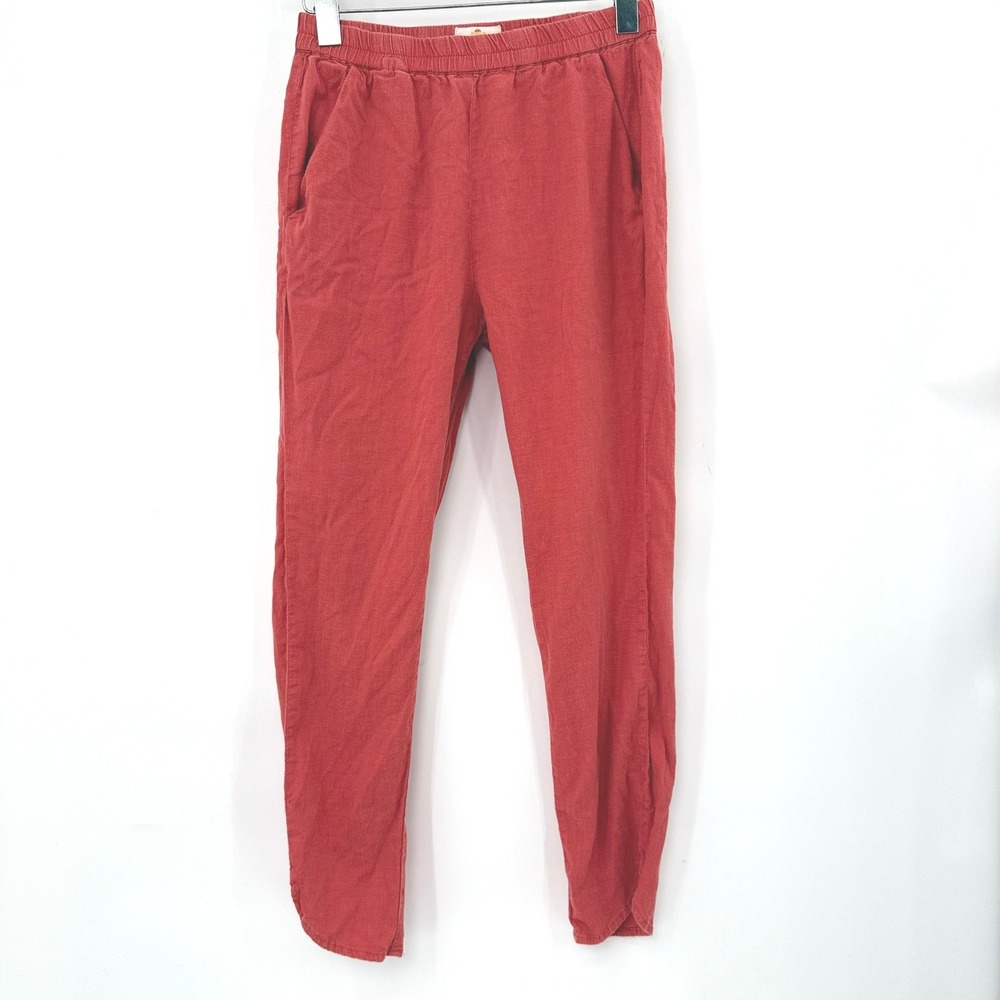 Marine Layer Pants Women XS Red Hemp Blend Sustainable Eco Earthy Coastal Boho